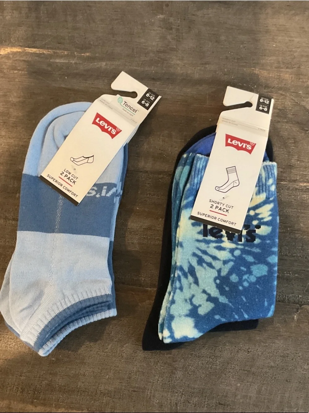 Levi's Men's Light Blue & Tie-Dye Blue Sock Pack